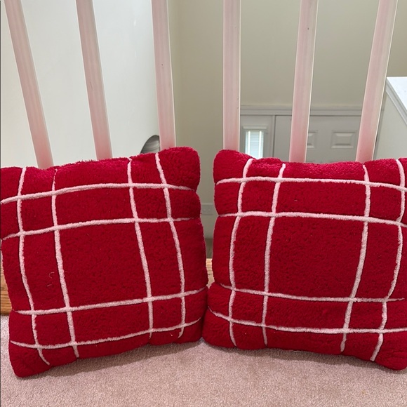 Other - Red Plaid Throw Pillows